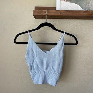 BRANDY MELVILLE cropped blue sweater tank